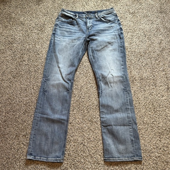 BKE Other - BKE Tyler Jeans Mens 33x36 Light Wash Blue Straight Leg Nice Fade Fit 32x35 Y2k